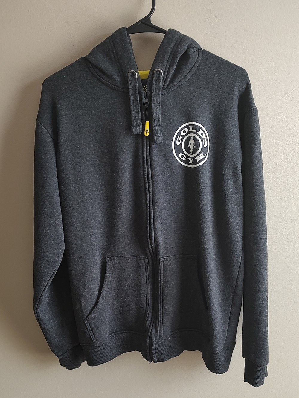 GOLDS GYM Muscle Joe Full-Zip Gray Hoodie Men's Size Medium Very Good Condition